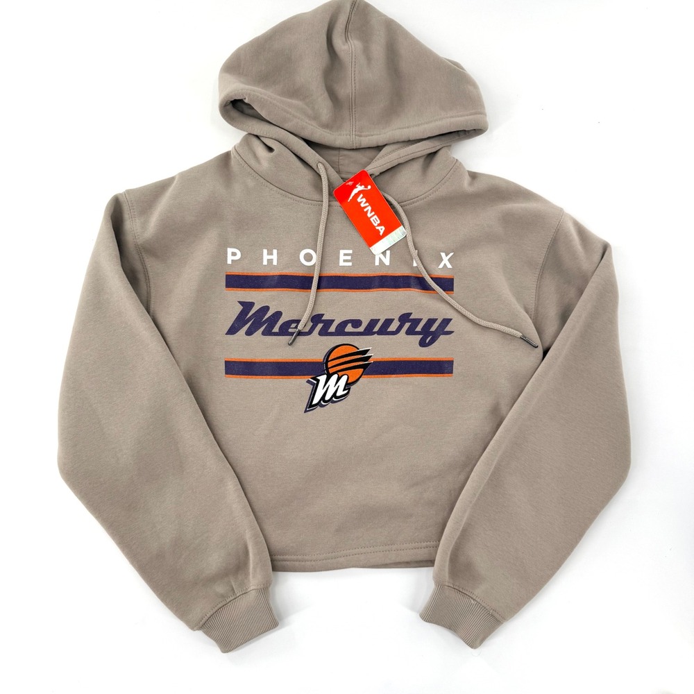 WNBA Phoenix Mercury Hoodie Womens Small Tan NWT Cropped Sweatshirt Pullover